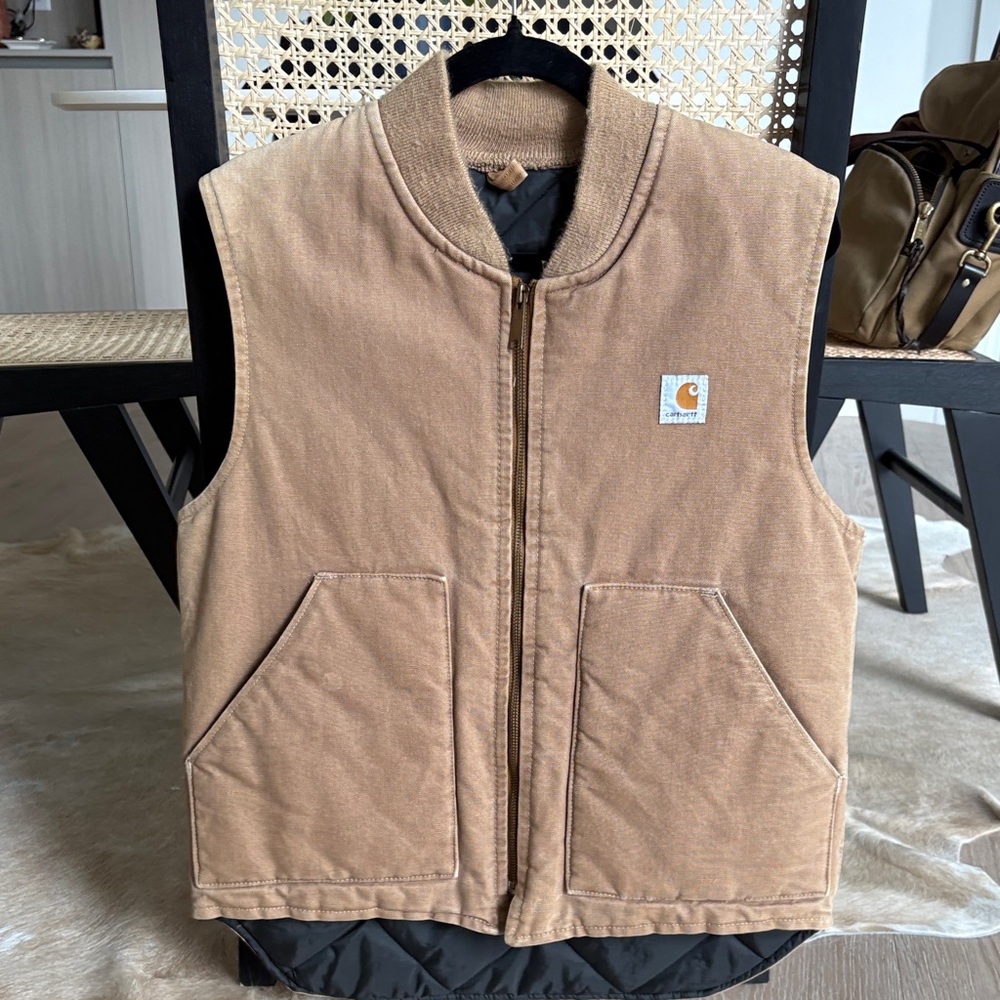 Carhartt Tan Work Vest with Pockets